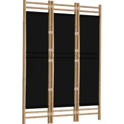 vidaXL Kamerscherm 3-panelen inklapbaar 120 cm bamboe en canvas