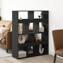 vidaXL Kamerscherm 100x33x125,5 cm bewerkt hout zwart