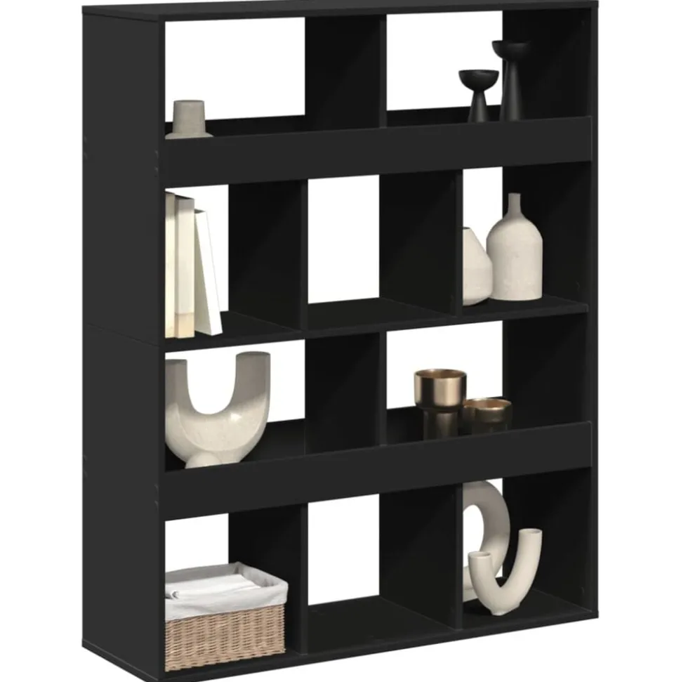 vidaXL Kamerscherm 100x33x125,5 cm bewerkt hout zwart