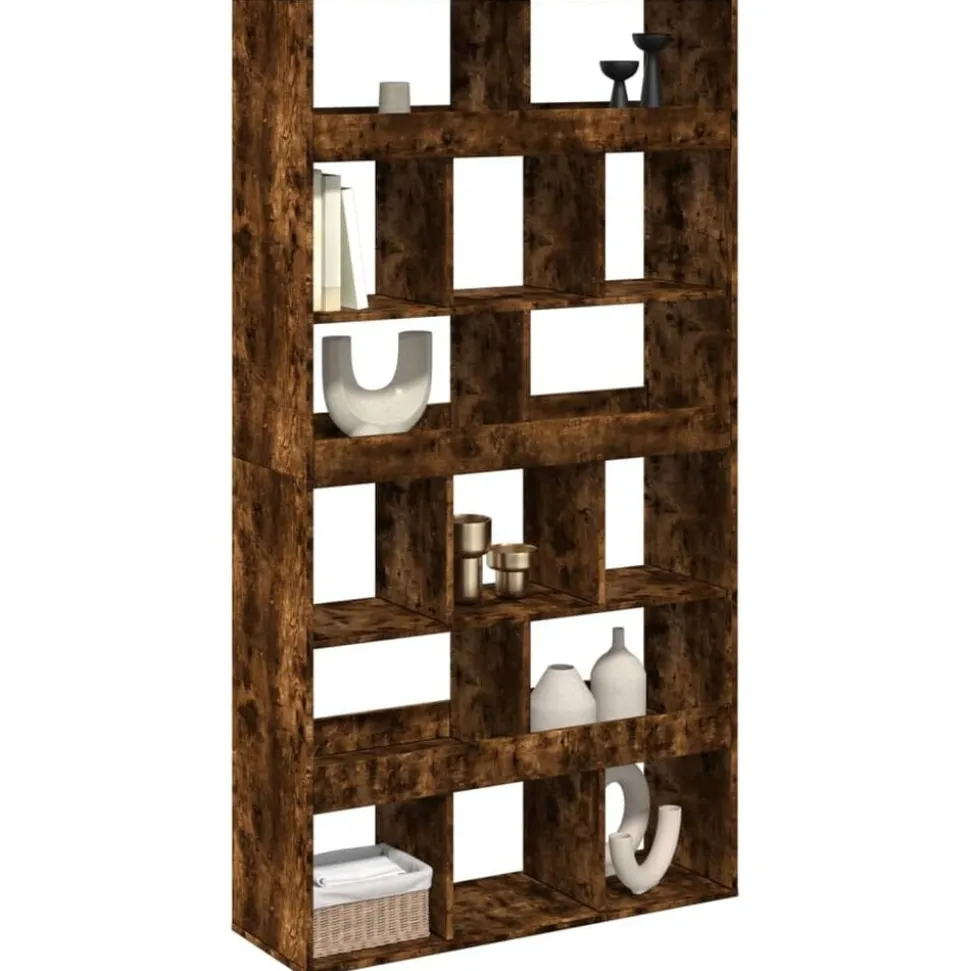 vidaXL kamerscherm 100x33x187,5 cm bewerkt hout gerookt eikenkleurig