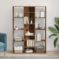 vidaXL Kamerscherm/boekenkast 100x24x140 cm bewerkt hout oud hout