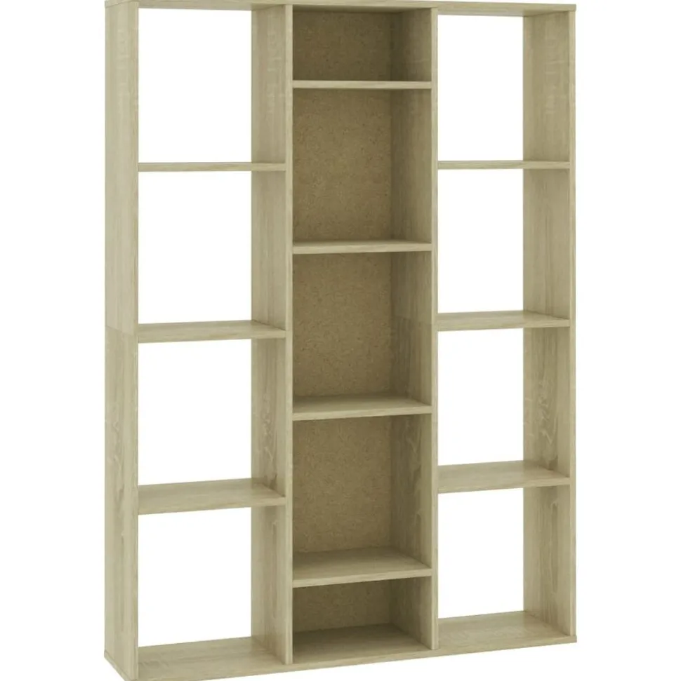 vidaXL Kamerscherm/boekenkast 100x24x140 cm bewerkt hout eikenkleurig