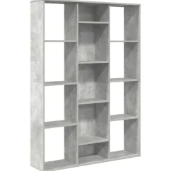 vidaXL Kamerscherm/boekenkast 100x24x140 cm bewerkt hout betongrijs