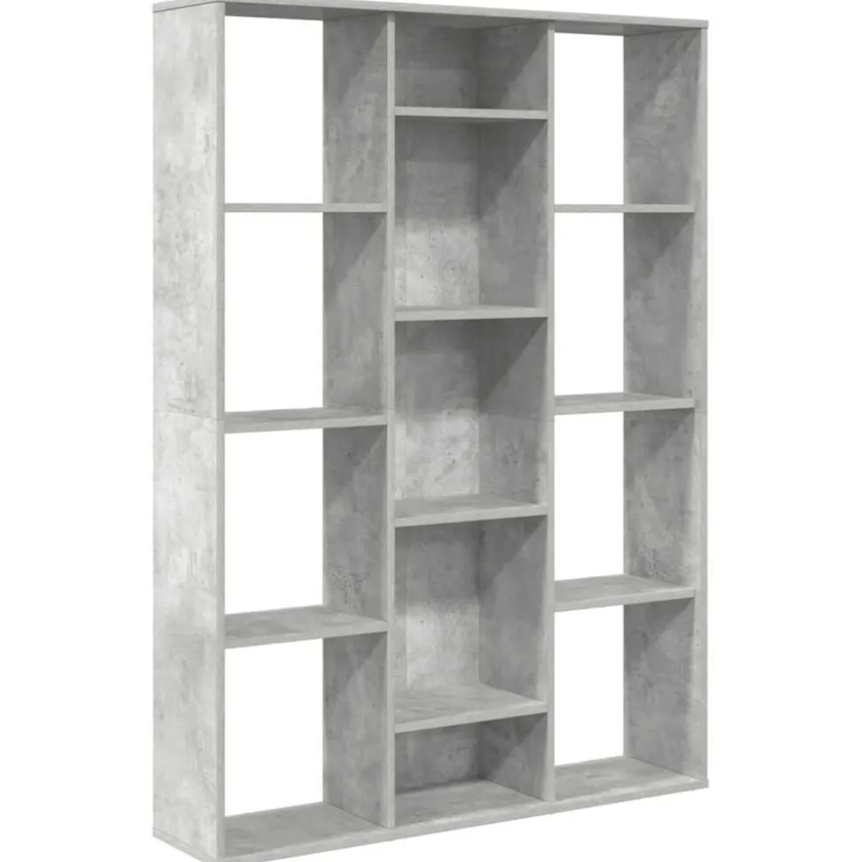 vidaXL Kamerscherm/boekenkast 100x24x140 cm bewerkt hout betongrijs