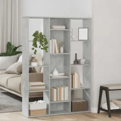 vidaXL Kamerscherm/boekenkast 100x24x140 cm bewerkt hout betongrijs