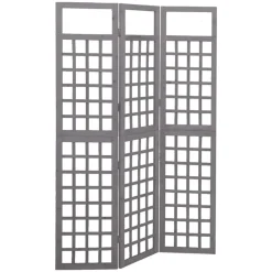 vidaXL Kamerscherm/trellis met 3 panelen 121x180 cm vurenhout grijs