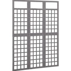 vidaXL Kamerscherm/trellis met 3 panelen 121x180 cm vurenhout grijs