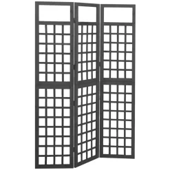 vidaXL Kamerscherm/trellis met 3 panelen 121x180 cm vurenhout zwart