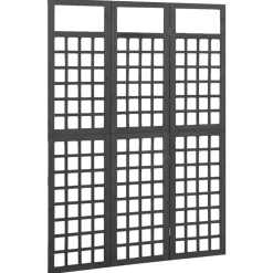 vidaXL Kamerscherm/trellis met 3 panelen 121x180 cm vurenhout zwart