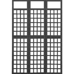 vidaXL Kamerscherm/trellis met 3 panelen 121x180 cm vurenhout zwart