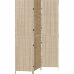 vidaXL Kamerverdeler Beige 147 x 180 cm poly rattan