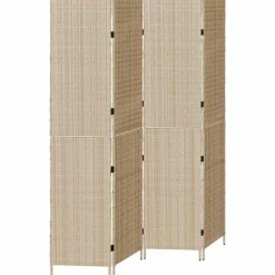 vidaXL Kamerverdeler Beige 195 x 180 cm poly rattan