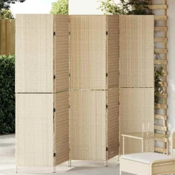 vidaXL Kamerverdeler Beige 242 x 180 cm poly rattan