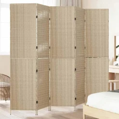 vidaXL Kamerverdeler Beige 242 x 180 cm poly rattan