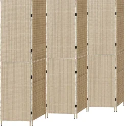 vidaXL Kamerverdeler Beige 292 x 180 cm poly rattan