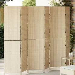 vidaXL Kamerverdeler Beige 292 x 180 cm poly rattan