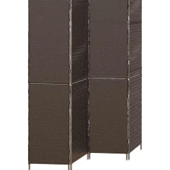 vidaXL Kamerverdeler Bruin 195 x 180 cm poly rattan
