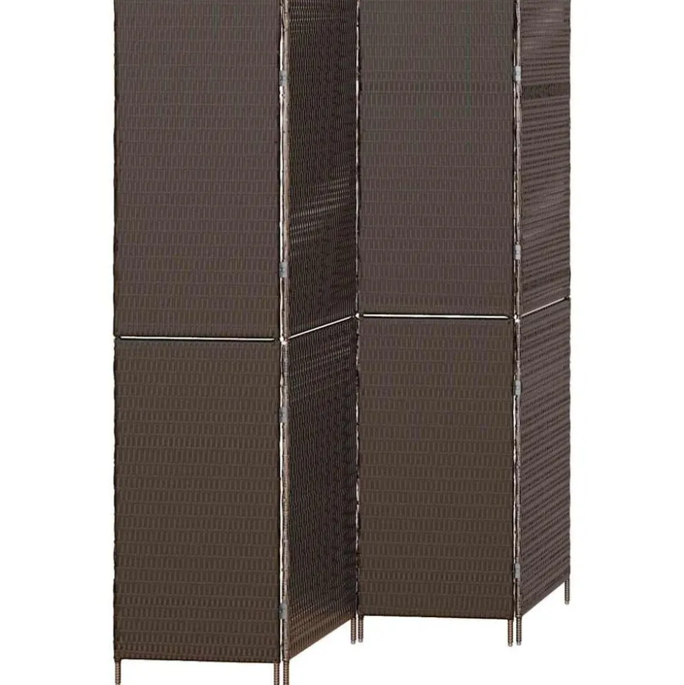 vidaXL Kamerverdeler Bruin 195 x 180 cm poly rattan