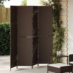 vidaXL Kamerverdeler Bruin 195 x 180 cm poly rattan