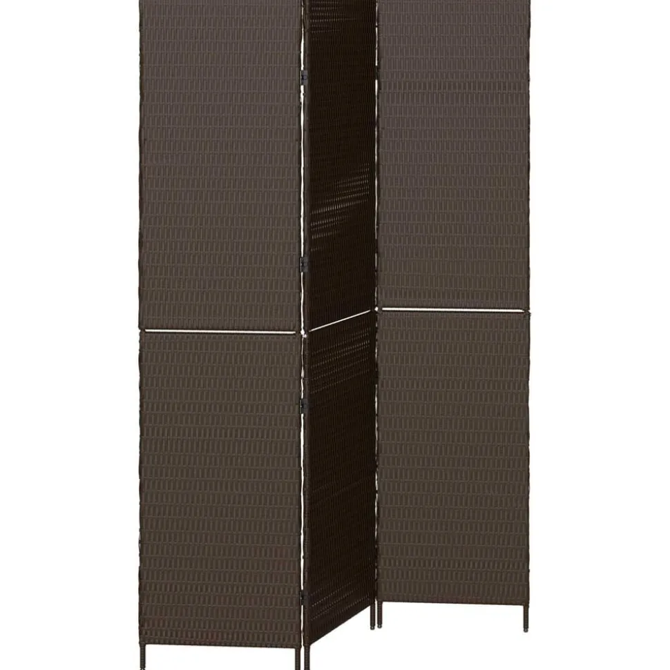vidaXL Kamerverdeler Bruin 146 x 180 cm poly rattan