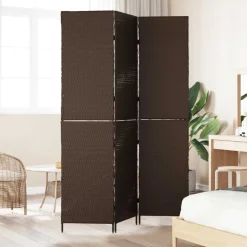 vidaXL Kamerverdeler Bruin 146 x 180 cm poly rattan