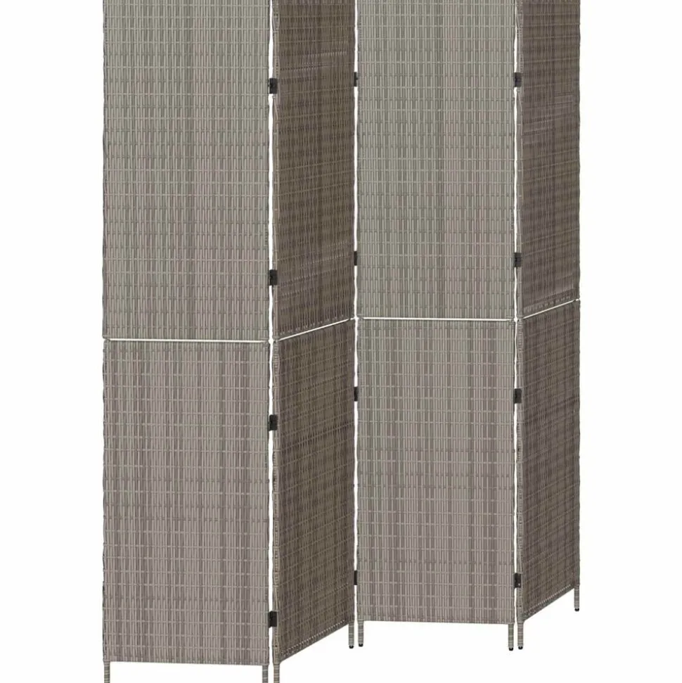 vidaXL Kamerverdeler Grijs 195 x 180 cm poly rattan