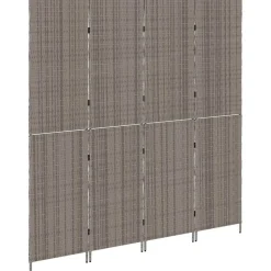 vidaXL Kamerverdeler Grijs 195 x 180 cm poly rattan