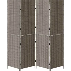 vidaXL Kamerverdeler Grijs 195 x 180 cm poly rattan