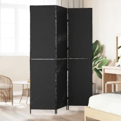 vidaXL Kamerverdeler Zwart 146 x 180 cm poly rattan