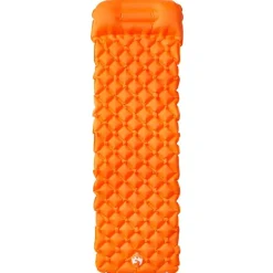 vidaXL Kampeermatras met kussen opblaasbaar 1-persoons oranje