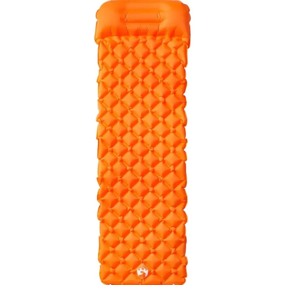 vidaXL Kampeermatras met kussen opblaasbaar 1-persoons oranje