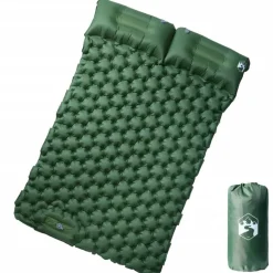 vidaXL Kampeermatras met kussens zelfopblazend 2-persoons groen