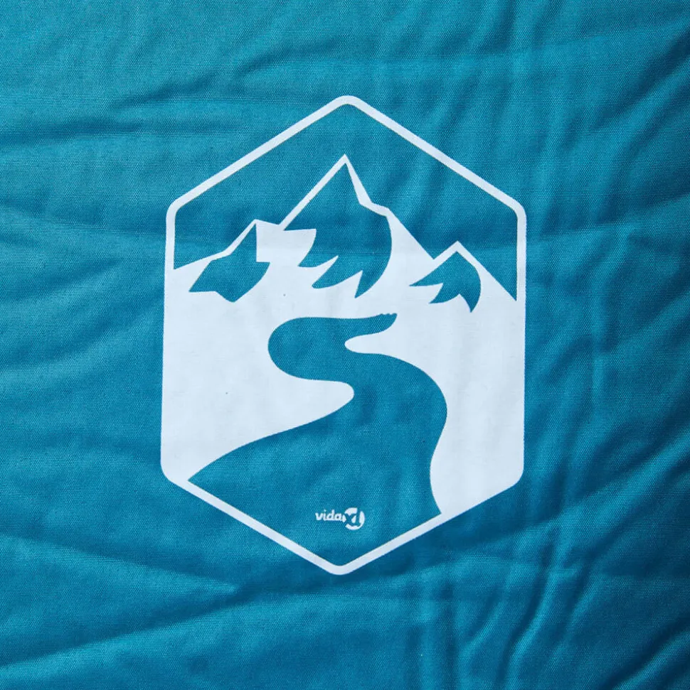 vidaXL Kampeermatras met kussen zelfopblazend 1-persoons turquoise