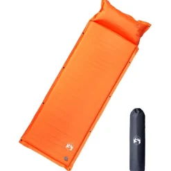 vidaXL Kampeermatras met kussen zelfopblazend 1-persoons oranje