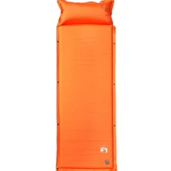 vidaXL Kampeermatras met kussen zelfopblazend 1-persoons oranje