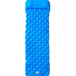 vidaXL Kampeermatras met kussen opblaasbaar 1-persoons blauw