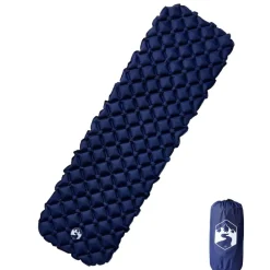 vidaXL Kampeermatras opblaasbaar 190x58x6 cm 1-persoons marineblauw