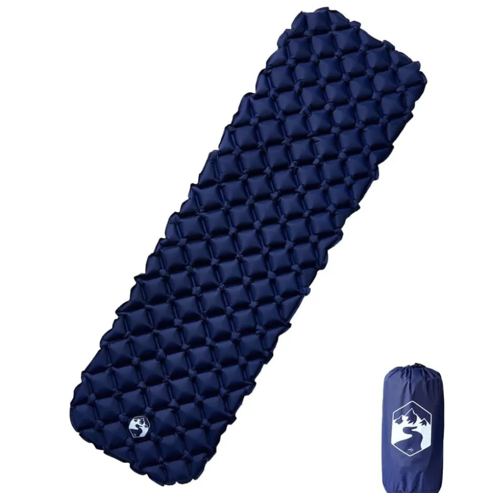 vidaXL Kampeermatras opblaasbaar 190x58x6 cm 1-persoons marineblauw