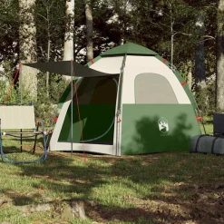 vidaXL Kampeertent 4-persoons snelontgrendeling groen