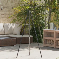 vidaXL Kampvuur tripod Zwart 92 x 92 x 151,5 cm Staal