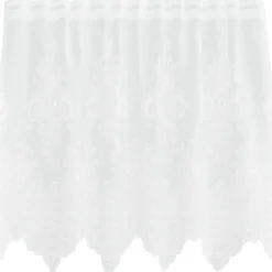 vidaXL Kantgordijn met gordijnen Bloemen Wit 80 x 150 cm Polyester