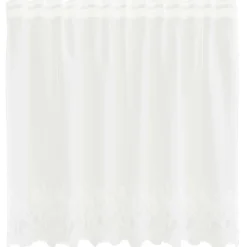 vidaXL Kantgordijn met gordijnen Bloemen Wit 80 x 150 cm Polyester
