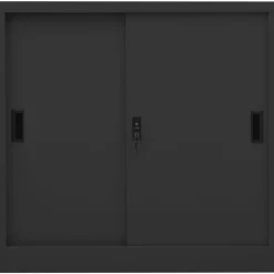 vidaXL Kantoorkast met schuifdeuren 90x40x90 cm staal antracietkleurig