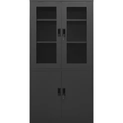 vidaXL Kantoorkast 90x40x180 cm staal antracietkleurig