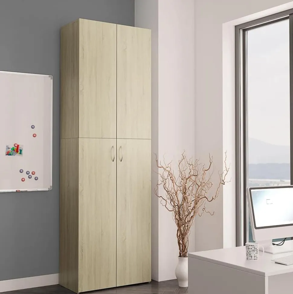vidaXL Kantoorkast 60x32x190 cm bewerkt hout sonoma eikenkleurig