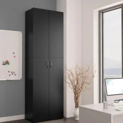 vidaXL Kantoorkast 60x32x190 cm bewerkt hout zwart