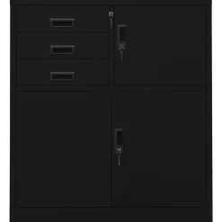 vidaXL Kantoorkast 90x40x102 cm staal zwart