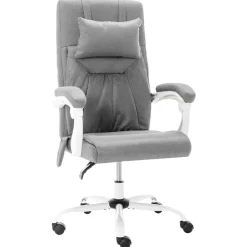 vidaXL Kantoormassagestoel stof grijs