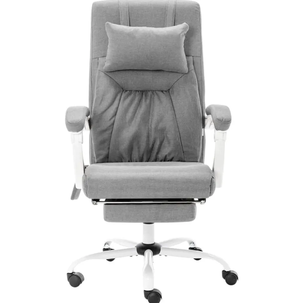 vidaXL Kantoormassagestoel stof grijs