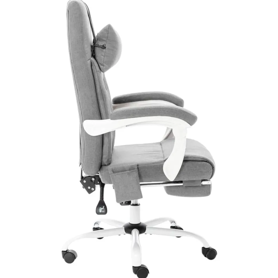 vidaXL Kantoormassagestoel stof grijs